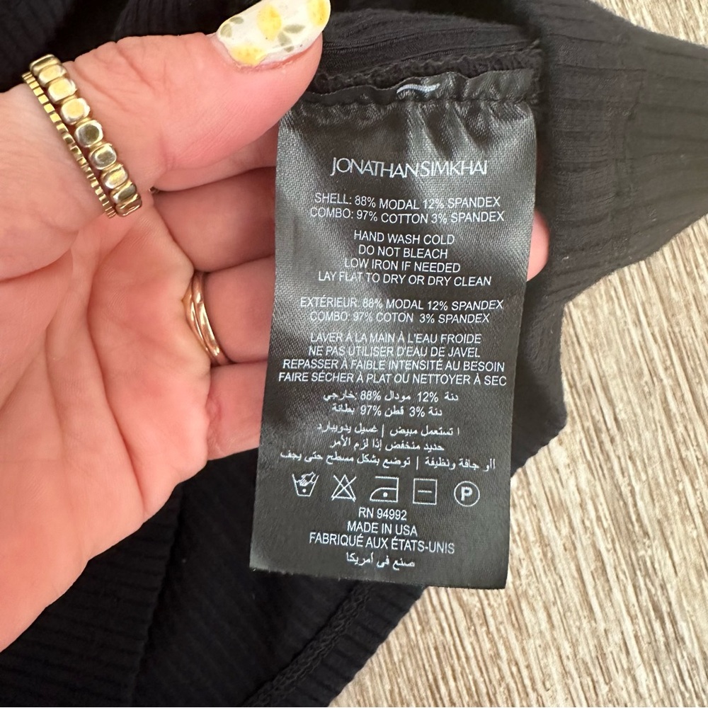 Jonathan Simkhai Irene Shaping Rib Racer Tank In Black - Picture 2 of 9